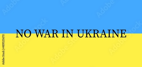 No war in Ukraine.Pray for peace in Ukraine.Peace symbol with Ukrainian flag colors.Vector illustration