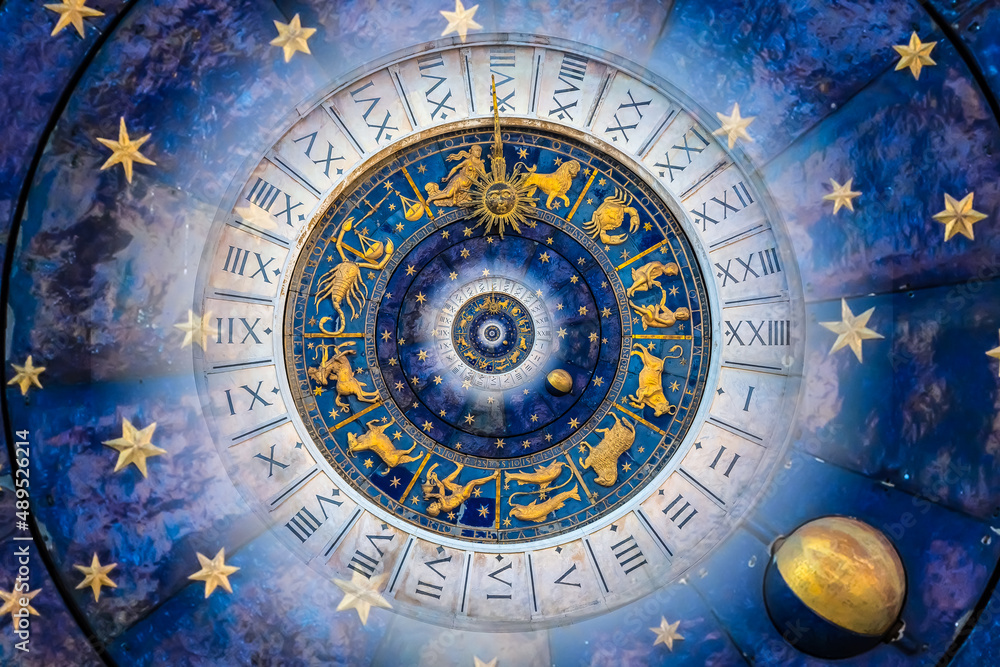 Droste effect background. Abstract design for concepts related to astrology and fantasy. - obrazy, fototapety, plakaty 