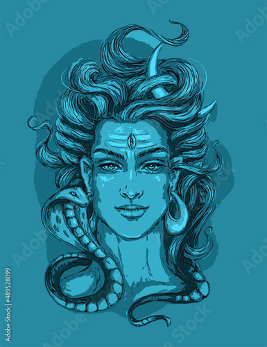 Transcendental spiritual image of Lord Shiva . Gurudeva. Mahamaya. Maha Shivaratri. Om Namah Sivaya