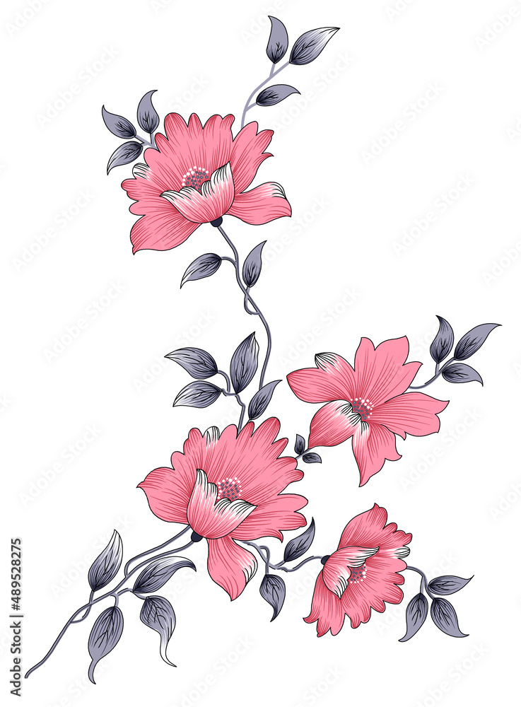 Fototapeta premium Brushstroke flower Background Design Rama Background