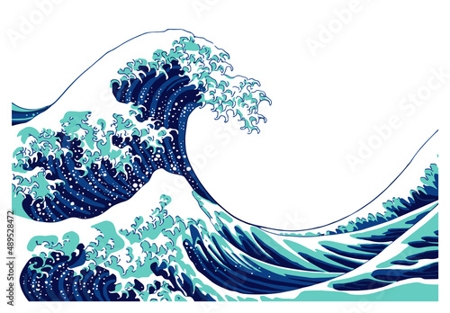 Tela The Great Wave off Kanagawa wave only