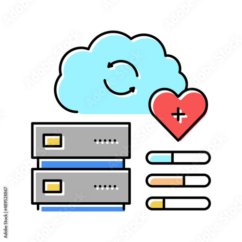 smart healthcare color icon vector illustration