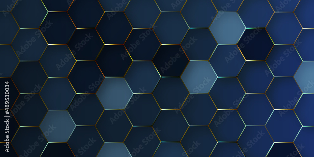 Blue hexagonal mesh background. Technology concept 3d honeycomb blue hexagon background with geometric shapes, modern hexagon background for decoration, book cover, template and construction. Blue hexagonal mesh background. Technology concept 3d honeycomb blue hexagon background with geometric shapes, modern hexagon background for decoration, book cover, template and construction.