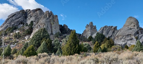 The remains of ancient mountains in the form of rocks in the National Park 