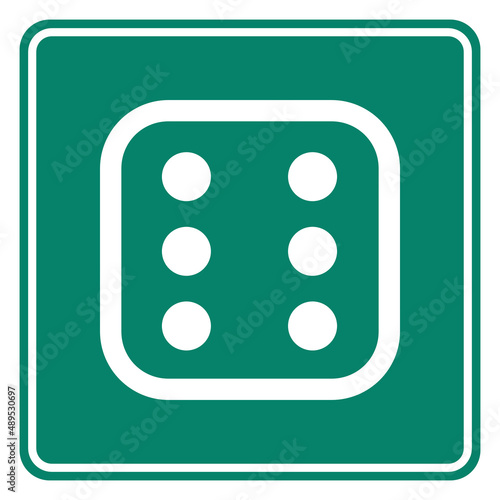 Würfel und Schild