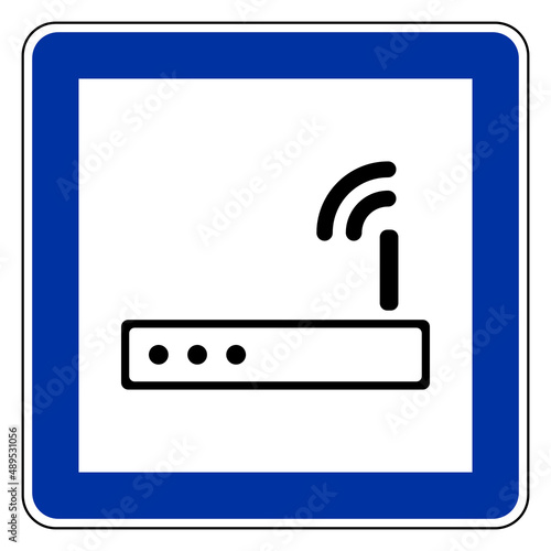 Router und Schild