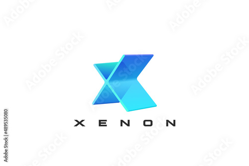 Letter X Logo design Hitech Digital Futuristic Technology style