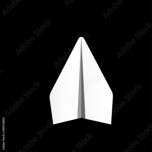 Paper plane flying. Isolated Paper rockets on white background. 