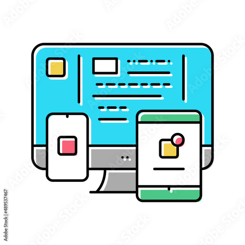 application software color icon vector illustration