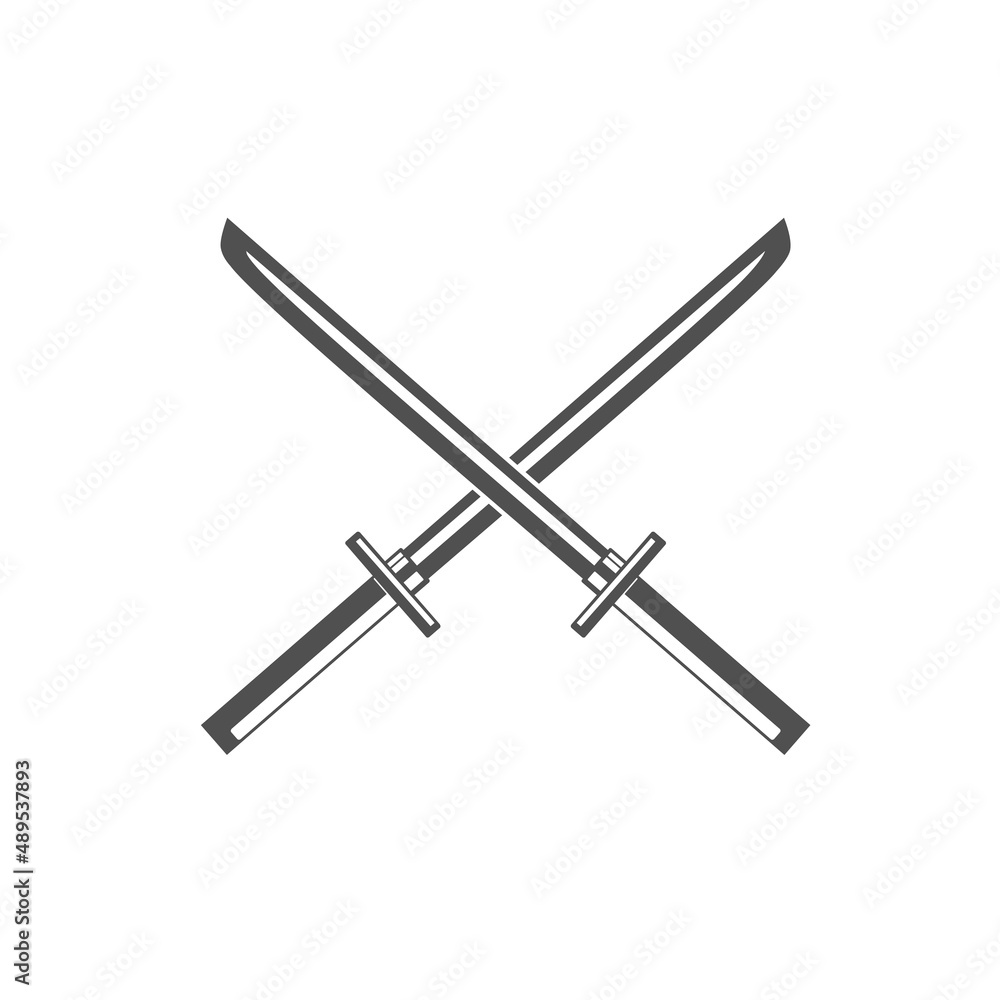 vector illustration. flat design sword with simple style, ideal for logo elements, icons, army games, martial arts, samurai, etc vector illustration. flat design sword with simple style, ideal for logo elements, icons, army games, martial arts, samurai, etc