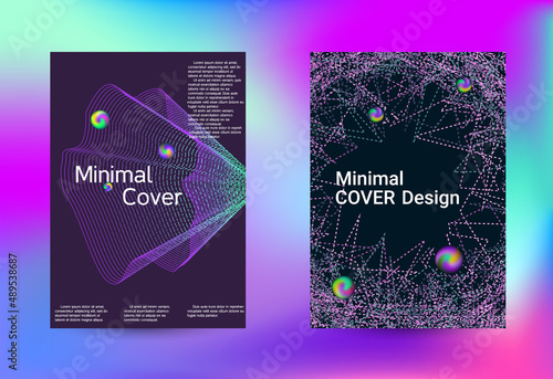 Minimum coverage of a vector. Cover design. Set of modern abstract musical backgrounds. Sound flyer for creating a fashionable cover, banner, poster, booklet...