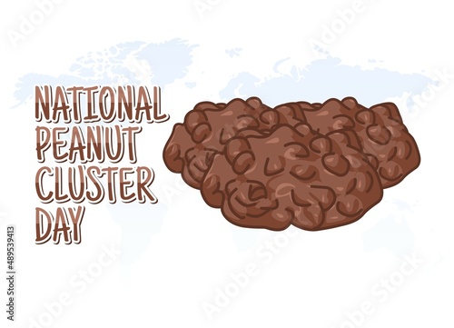 vector graphic of national peanut cluster day good for national peanut cluster day celebration. flat design. flyer design.flat illustration.