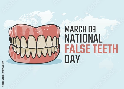 vector graphic of national false teeth day good for national false teeth day celebration. flat design. flyer design.flat illustration.