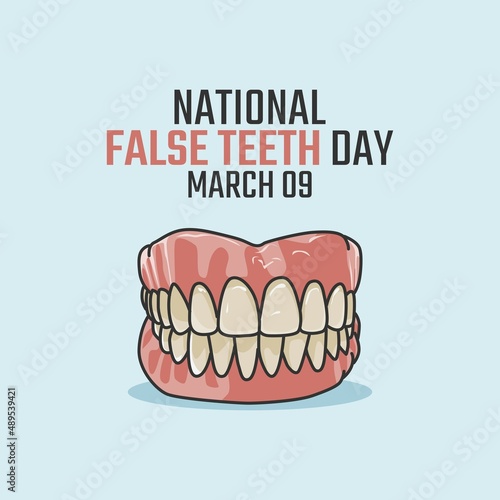 vector graphic of national false teeth day good for national false teeth day celebration. flat design. flyer design.flat illustration.