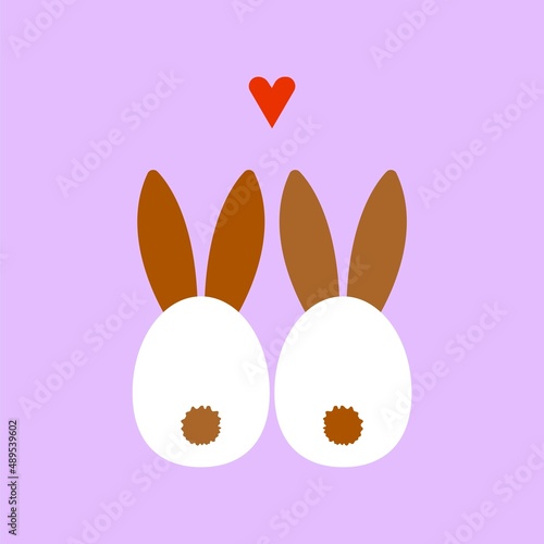Happy Easter. Easter cute bunnies. 