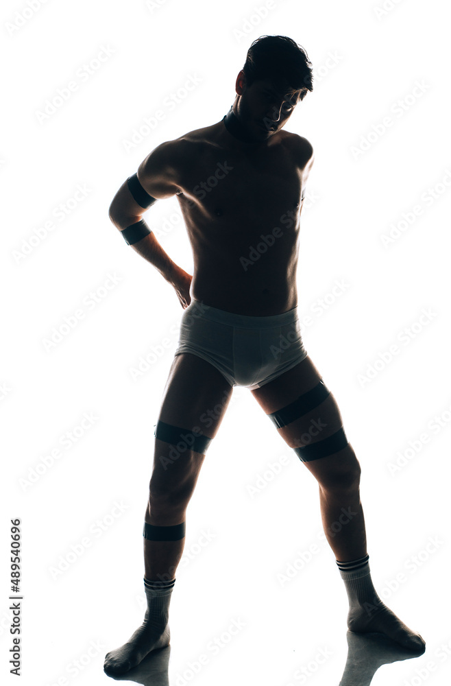 Man with sexy body on white background Man with sexy body on white background