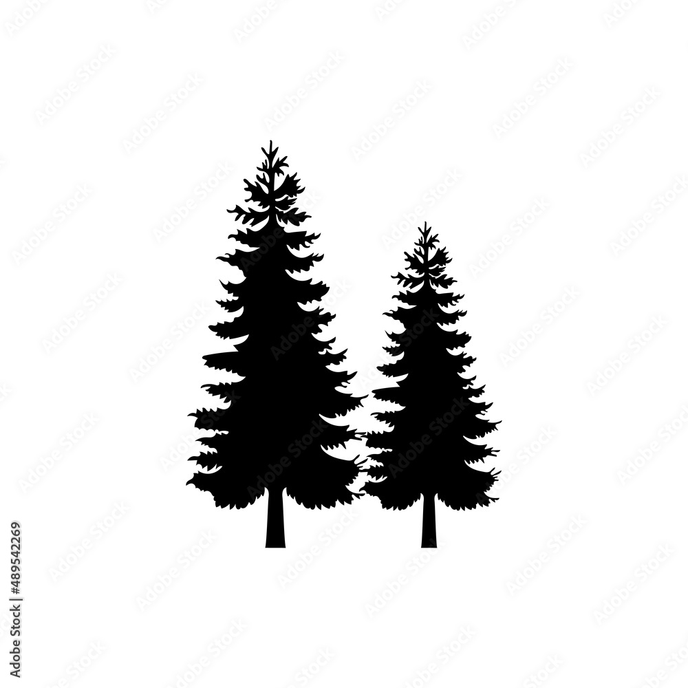 Black pine tree logo icon design template Vector Image