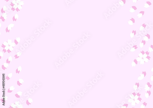 桜吹雪　フレーム　イラスト　ピンク © 　Coro