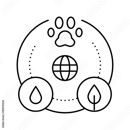 biocenosis ecosystem line icon vector illustration