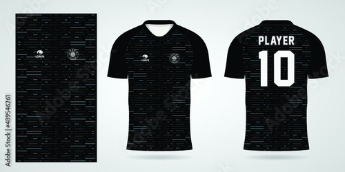 black sports shirt jersey design template