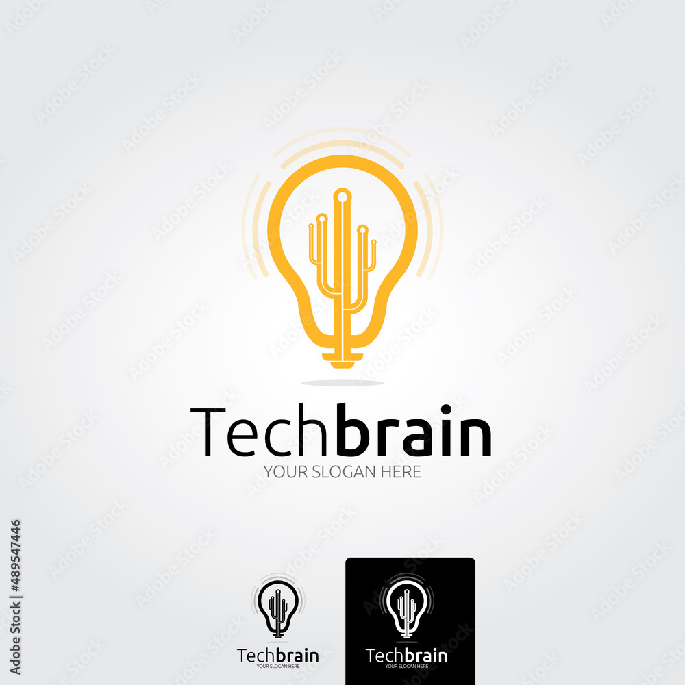 Tech brain logo template - vector Tech brain logo template - vector