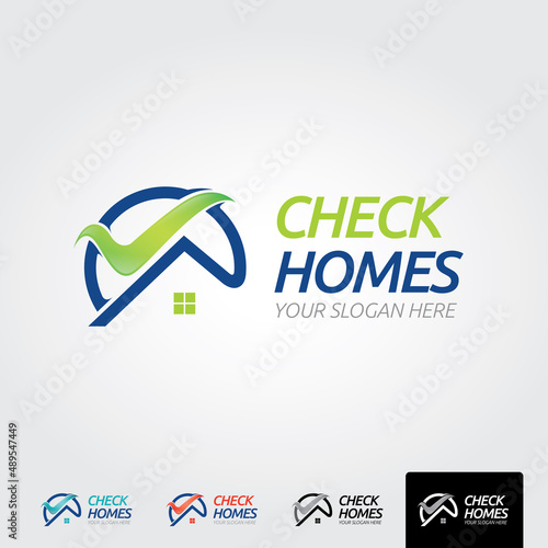 Check home logo template - vector