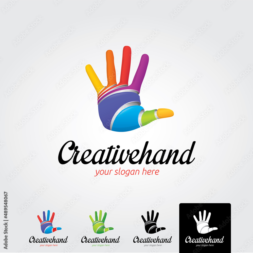 Obraz premium Creative hand logo template - vector
