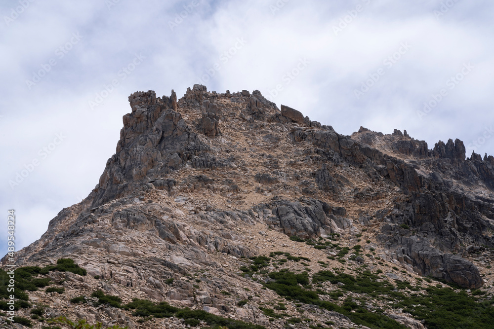 Alpine landscape. View of the rocky mountains in Cerro Catedral, Bariloche, Patagonia Argentina.