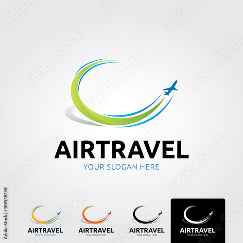 Air travel logo template - vector