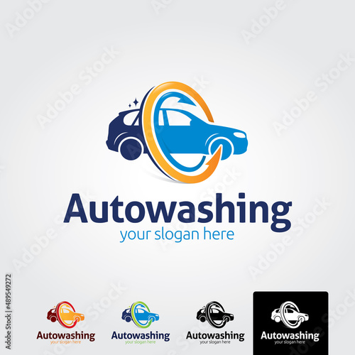 Auto washing logo template - vector