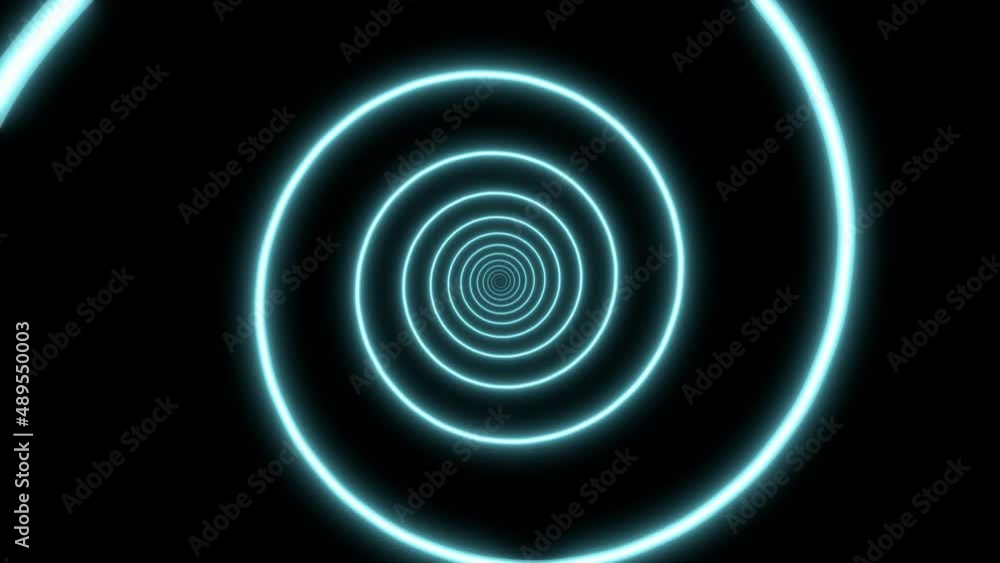 3d rendering of a turning blue neon spiral on a black background 3d rendering of a turning blue neon spiral on a black background