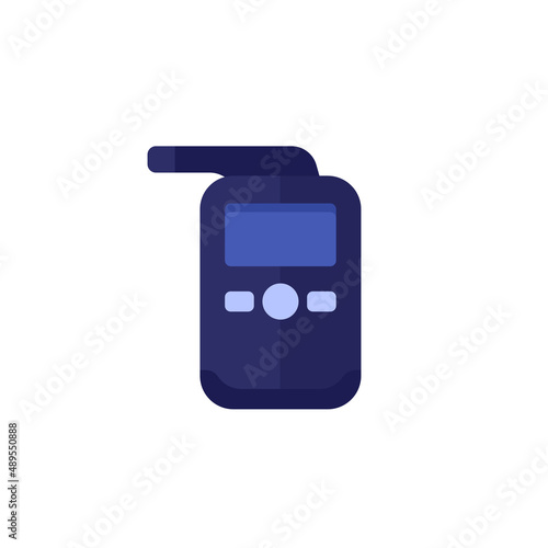 breathalyzer, alcohol test icon, flat vector