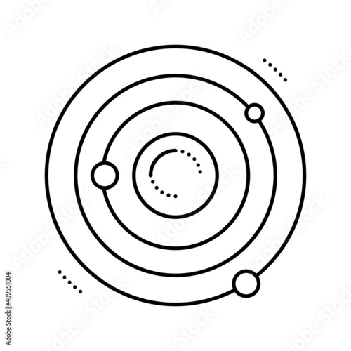 atom core line icon vector isolated illustration