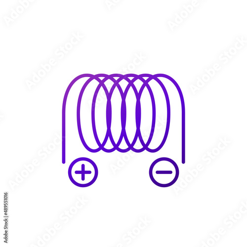 solenoid line icon on white