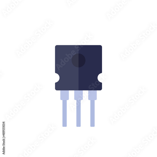 transistor or semiconductor icon, flat design