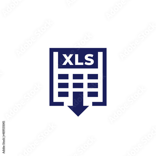 xls icon, download document vector