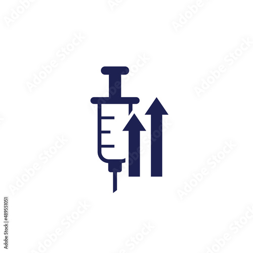 vaccine booster icon on white