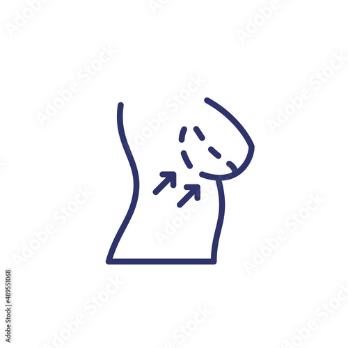 breast implants line icon on white
