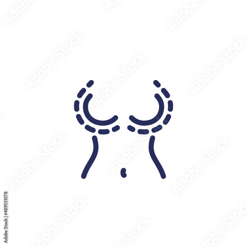 breast implants icon, line vector