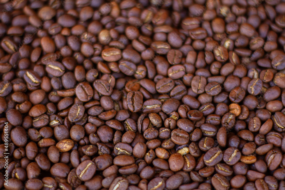 Roasted coffee beans background Roasted coffee beans background