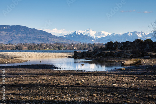 le Mont-Blanc depuis l'embouchure de la versoix © Pyc Assaut