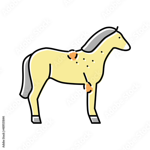 brucellosis horse color icon vector illustration