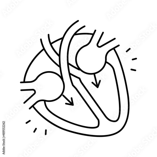 diastole disease line icon vector illustration