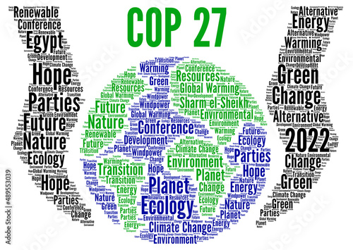 Vászonkép COP 27 in Sharm el-Sheikh Egypt world cloud