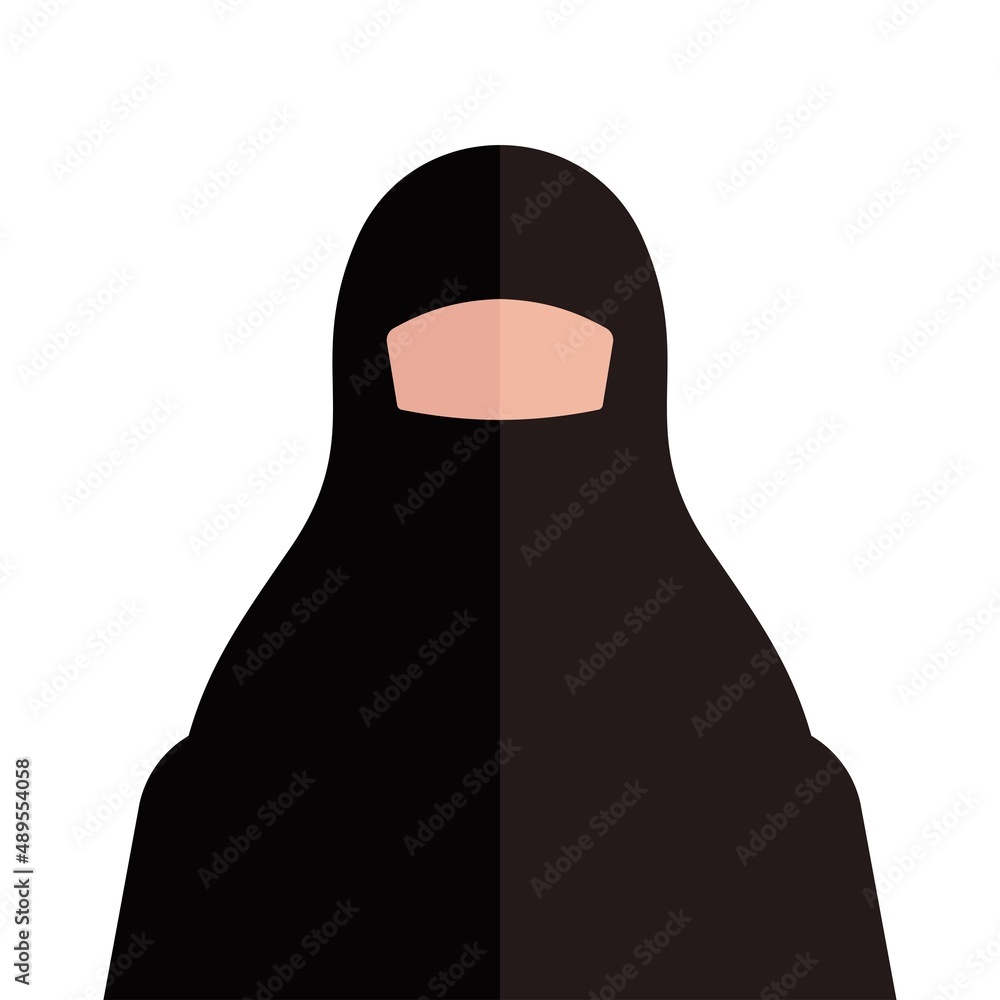 Muslim woman icon illustration