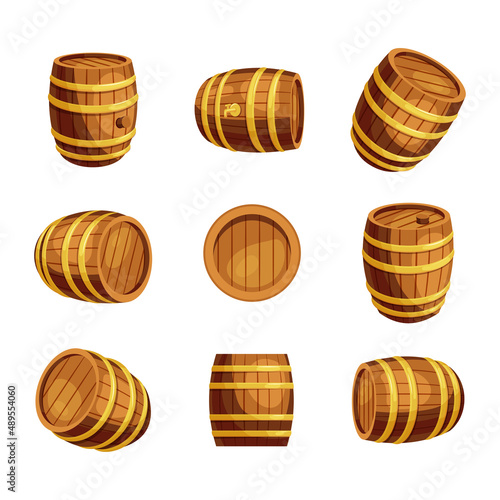 Papier peint Cartoon wooden barrel