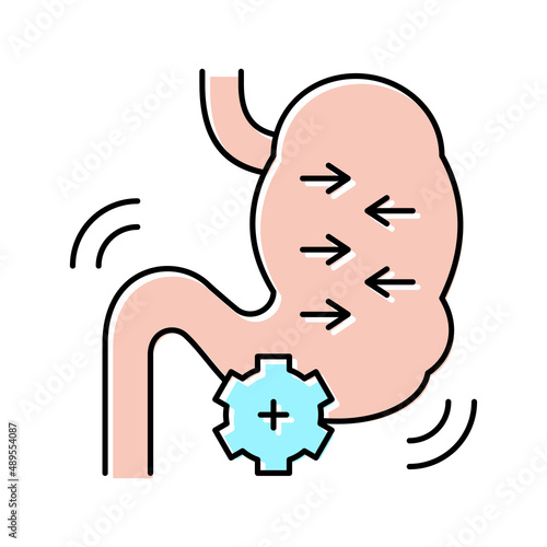 narrowing of stomach bariatric color icon vector illustration