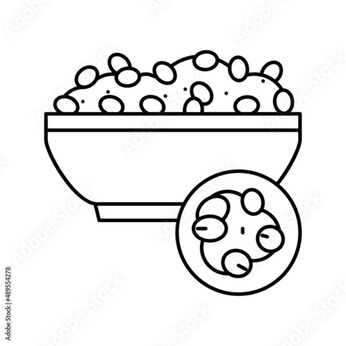 pearl barley groat line icon vector illustration