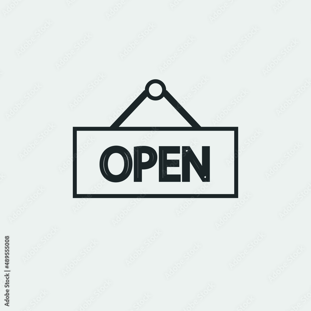 Open store vector icon illustration sign Open store vector icon illustration sign