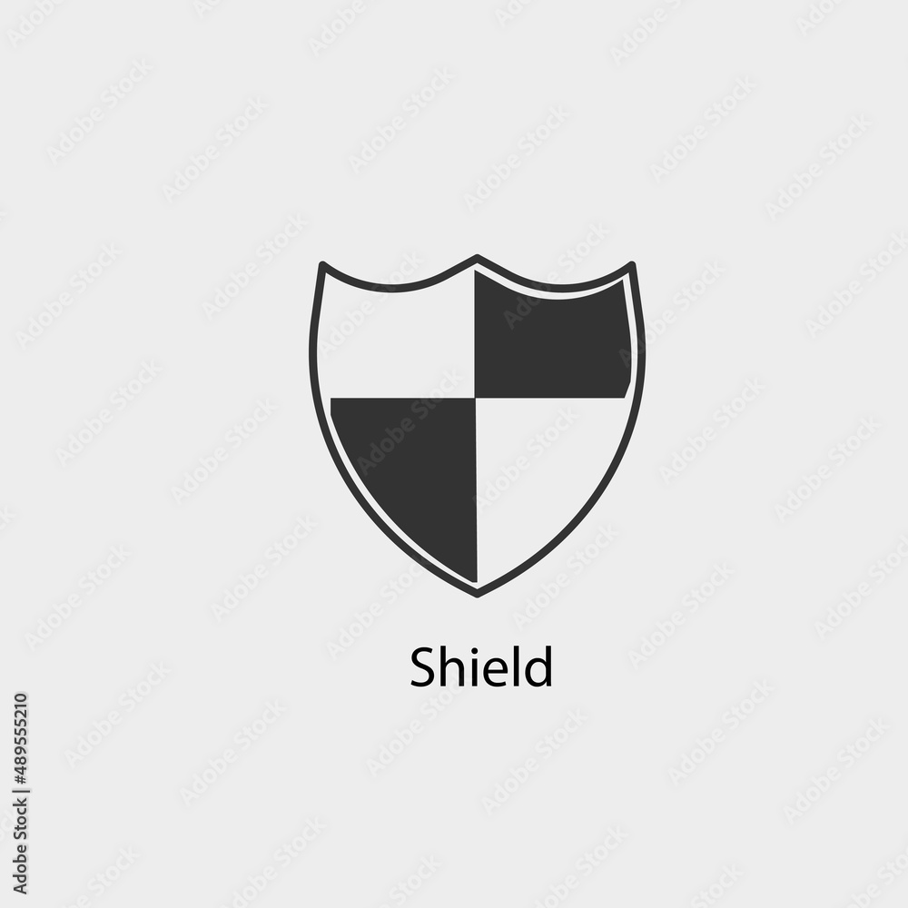 Shield vector icon illustration sign Shield vector icon illustration sign